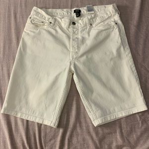 Men’s Slim Fit White Jean Shorts